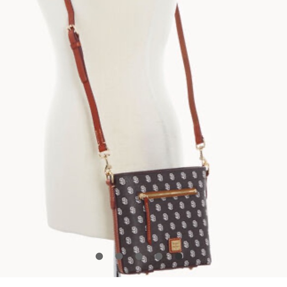 Dooney & Bourke MLB Rockies Small Zip Crossbody Black Leather Colorado Rockies - Picture 5 of 10